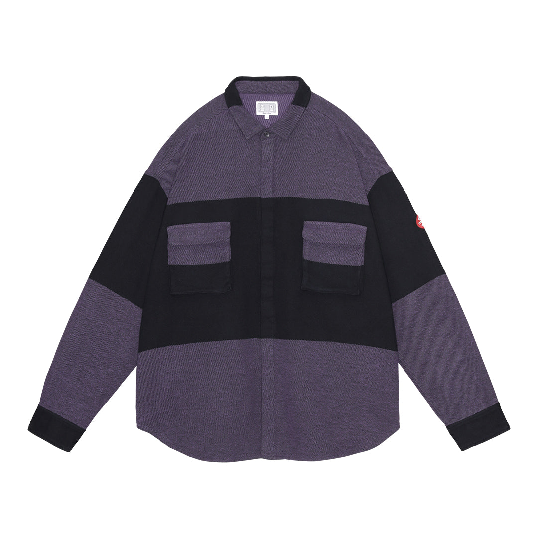 STRIPE FLANNEL BIG SHIRT (PURPLE)