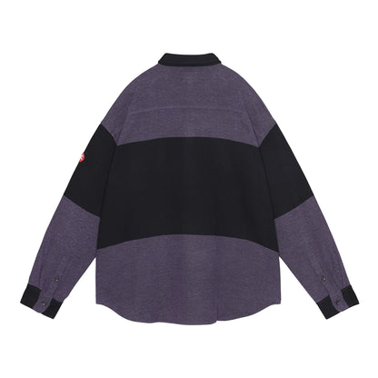 STRIPE FLANNEL BIG SHIRT (PURPLE)