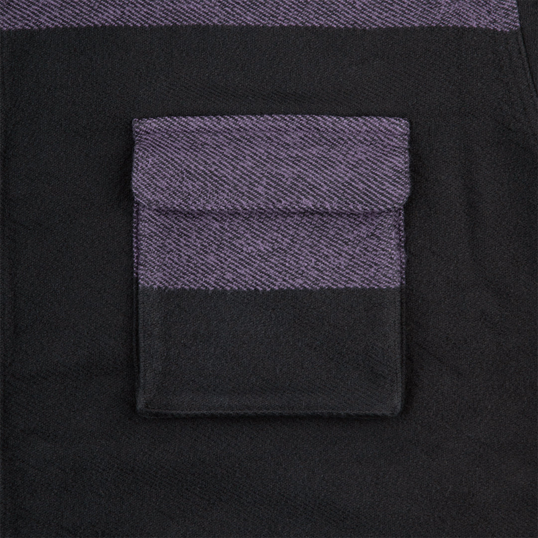 STRIPE FLANNEL BIG SHIRT (PURPLE)