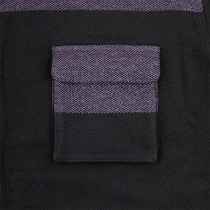 STRIPE FLANNEL BIG SHIRT (PURPLE)