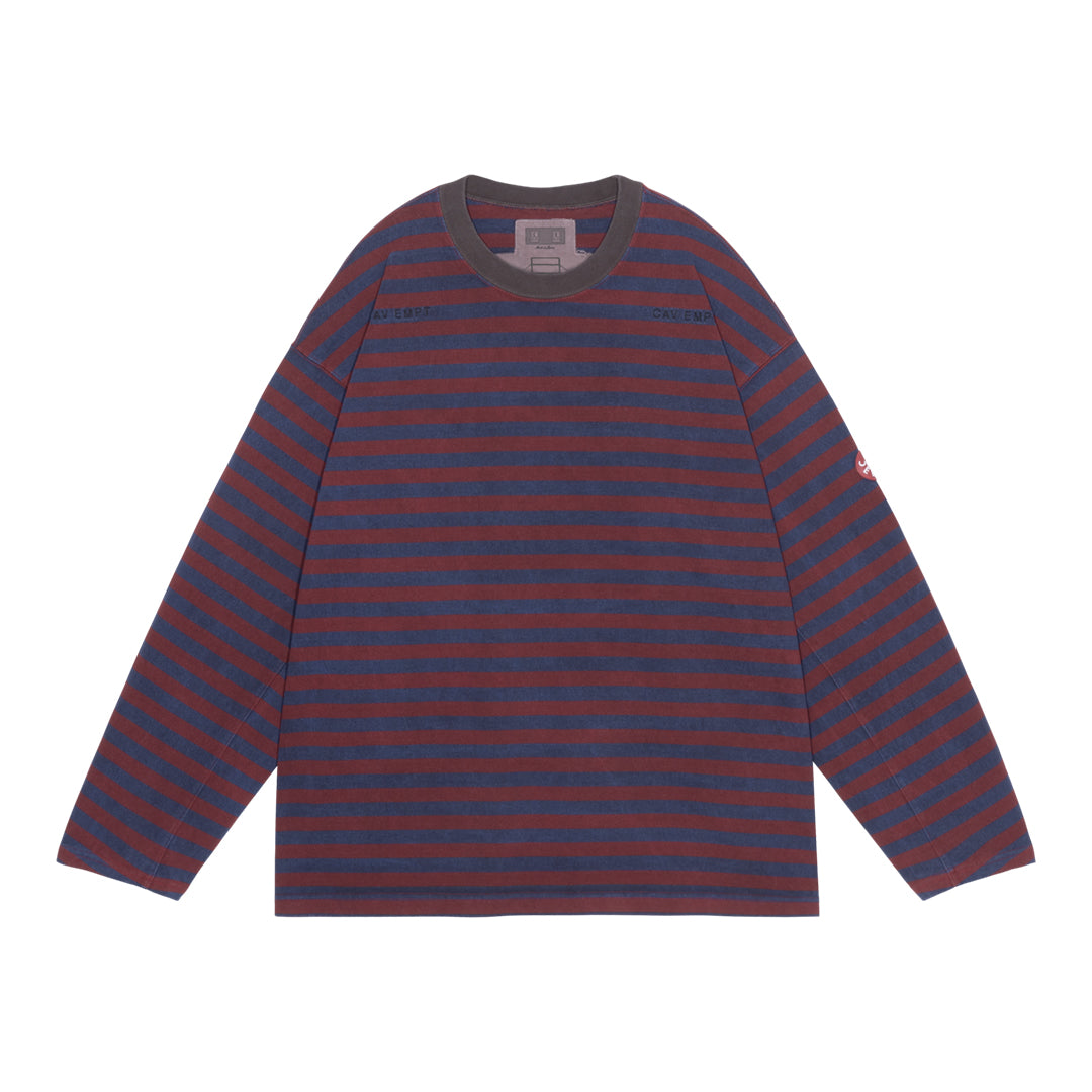 OVERDYE STRIPE LONG SLEEVE (BROWN )
