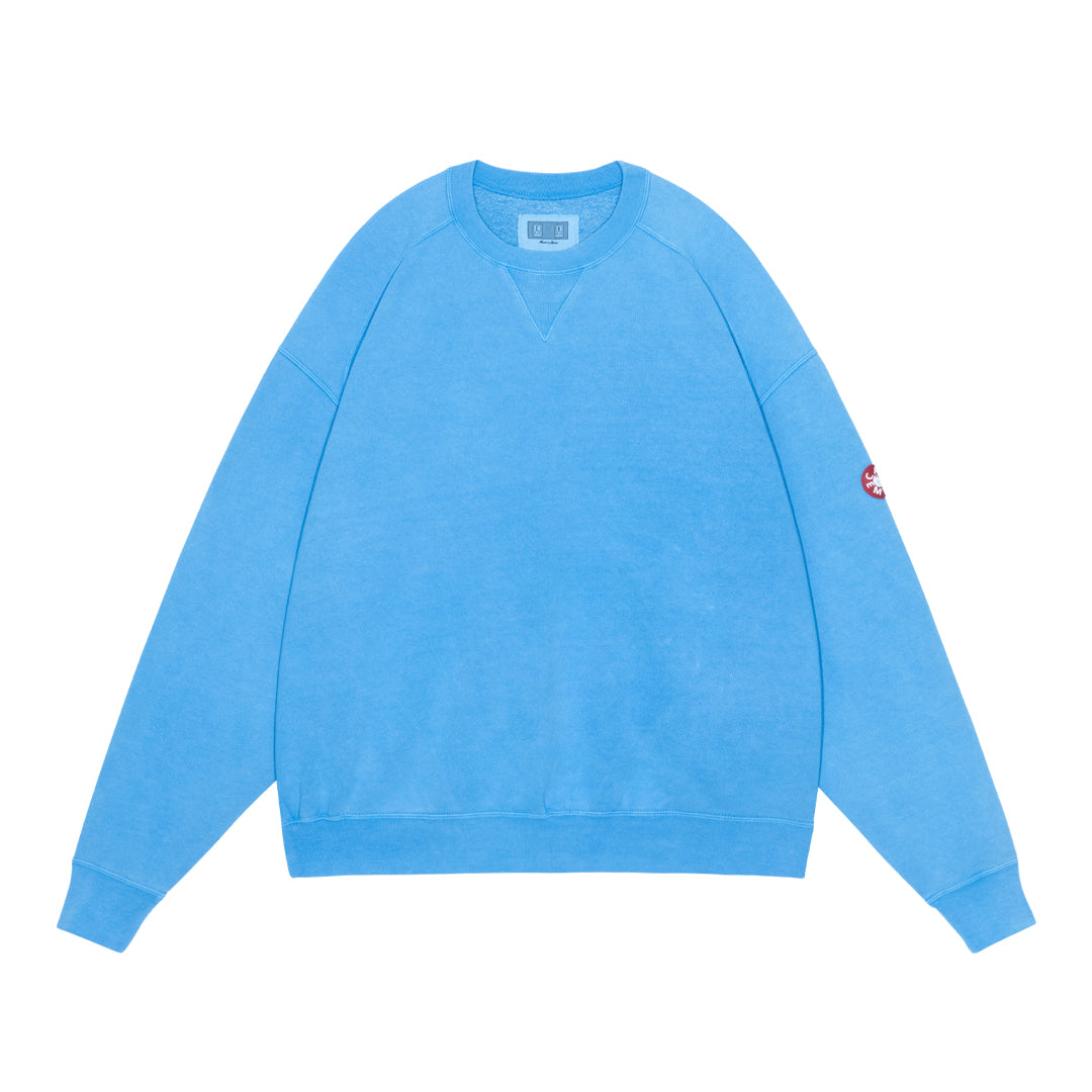 OVERDYE PANEL SHOULDER CREW NECK (BLUE )