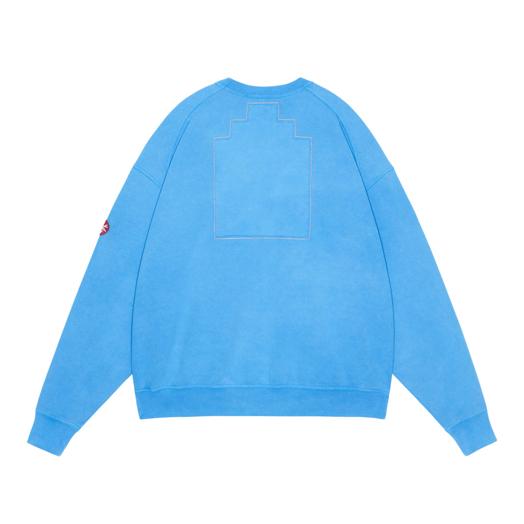 OVERDYE PANEL SHOULDER CREW NECK (BLUE )