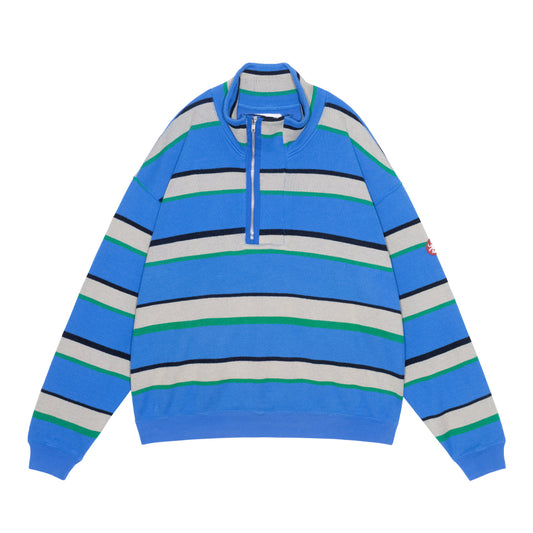 STRIPE DBL KNIT HALF ZIP