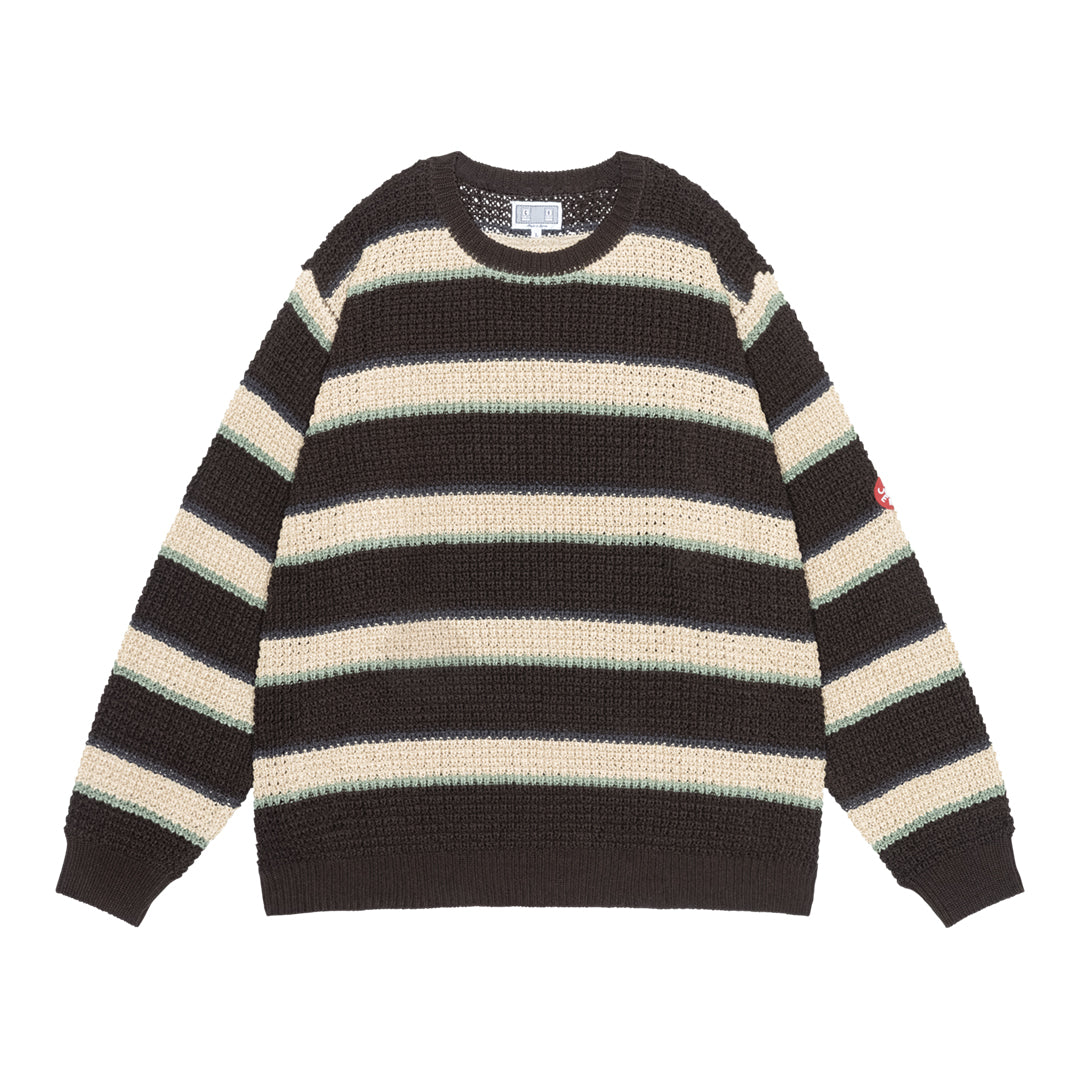 STRIPE LOOSE WAFFLE KNIT