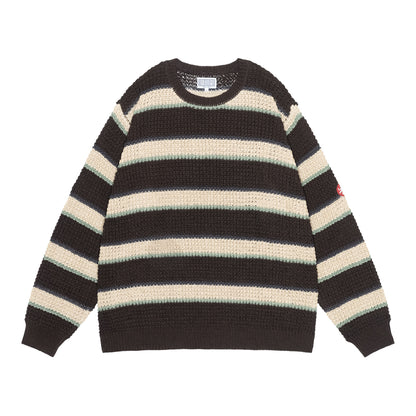 STRIPE LOOSE WAFFLE KNIT