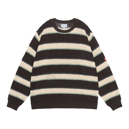 STRIPE LOOSE WAFFLE KNIT