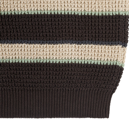 STRIPE LOOSE WAFFLE KNIT