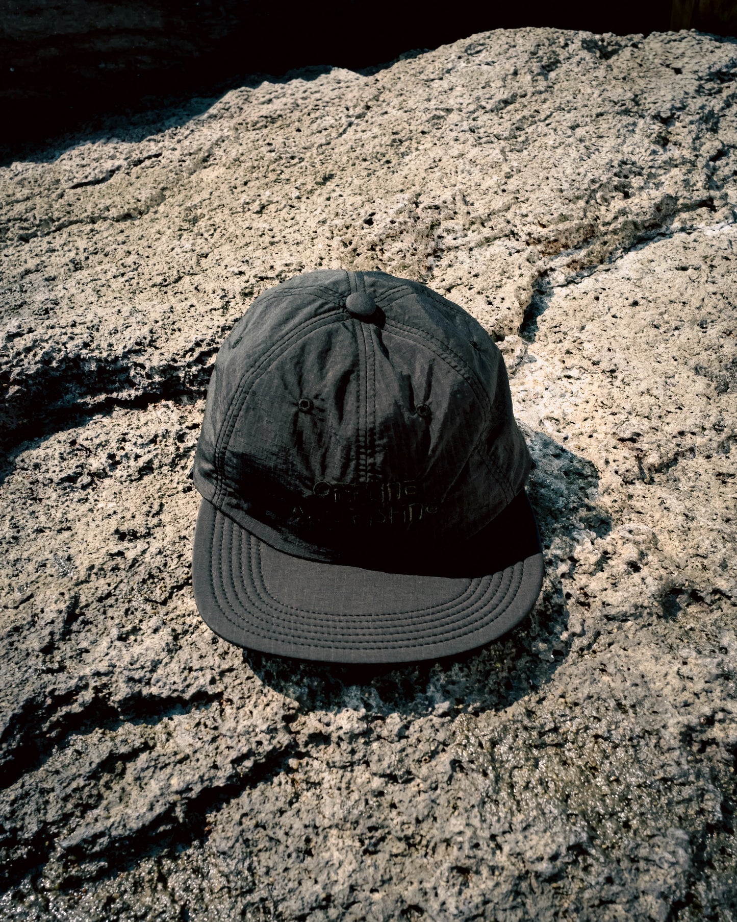 SOFT BRIM 6 PANEL CAP w/ CHIN STRAP (OFFLINE) CHARCOAL