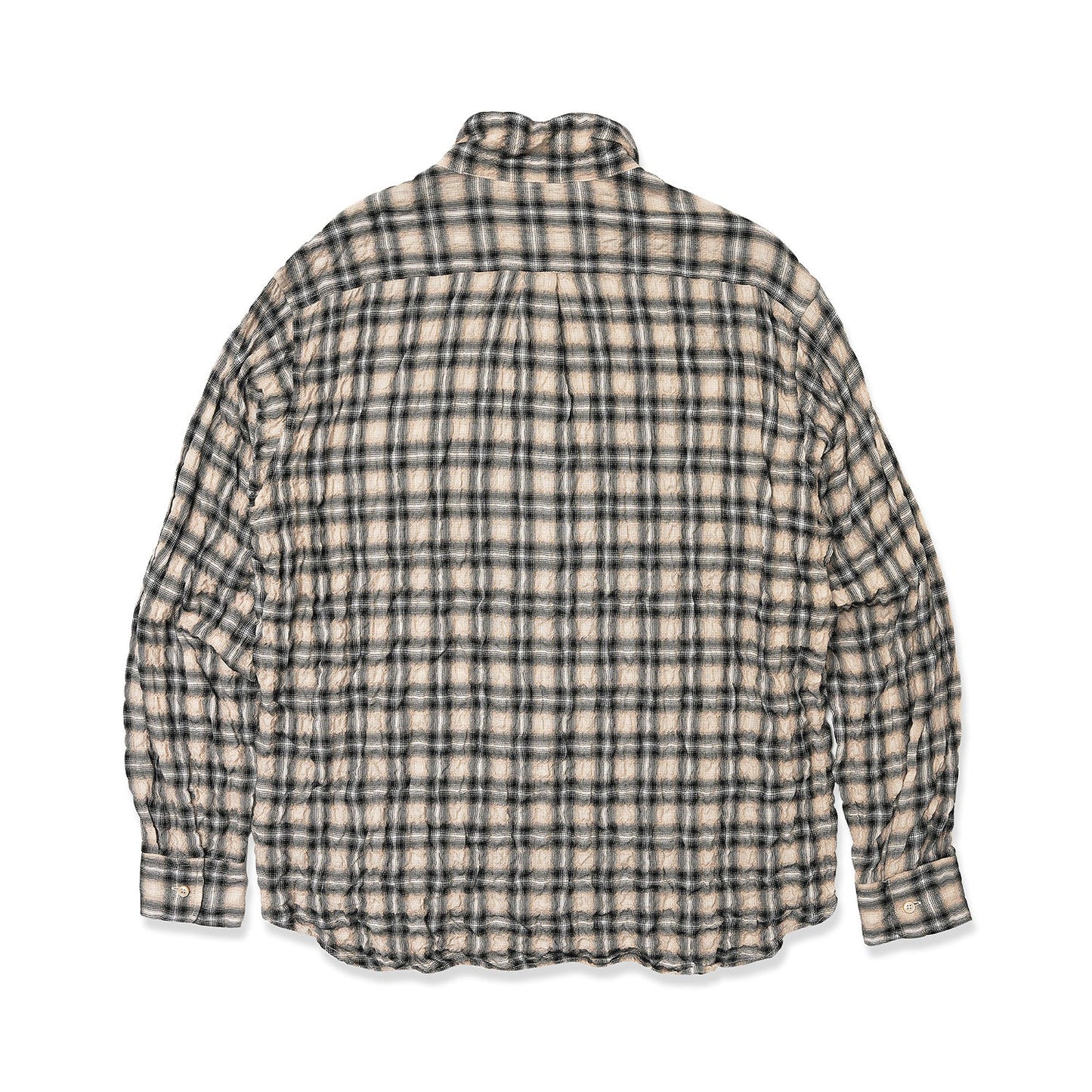 PLAID ZIP SHIRT (BEIGE / BLACK)