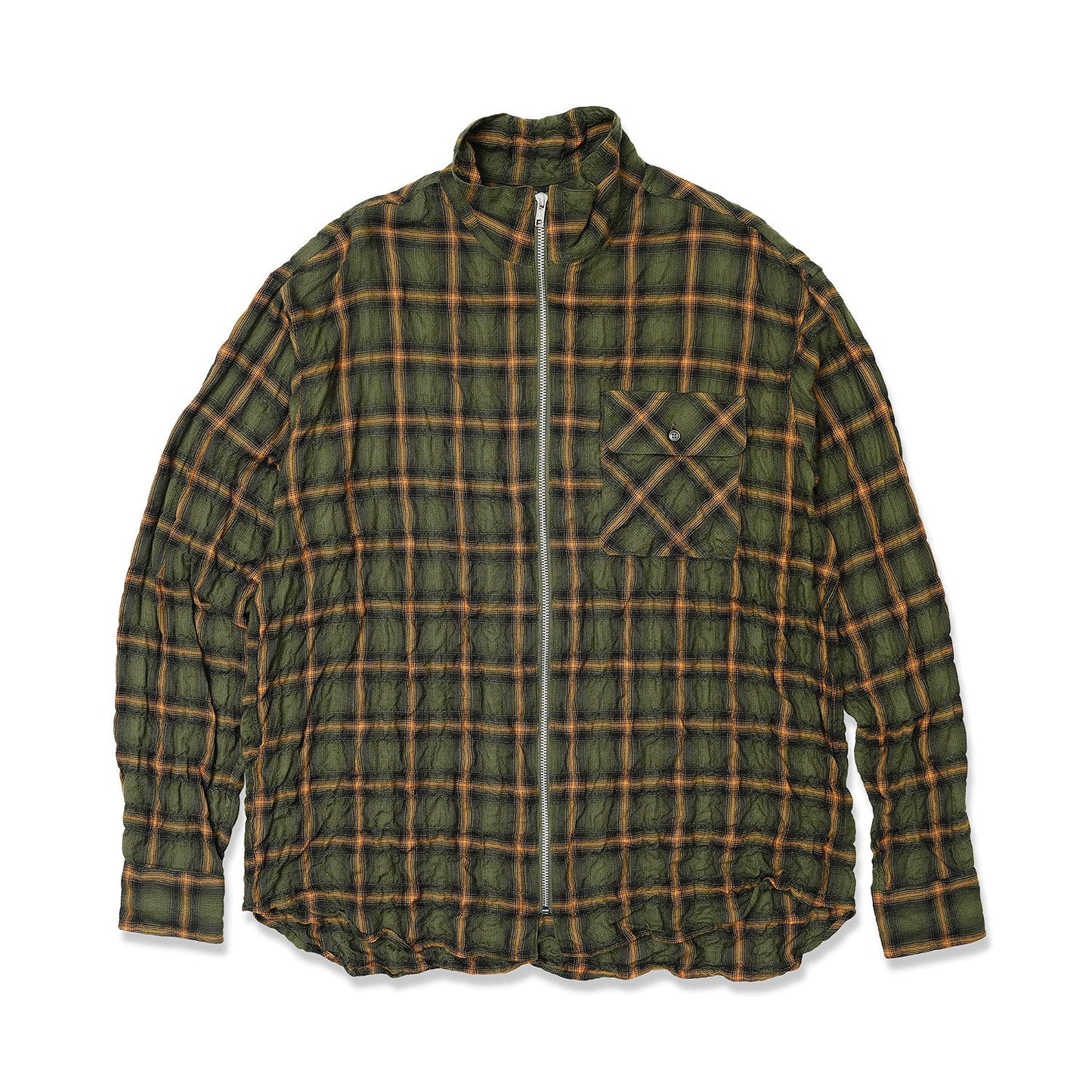 PLAID ZIP SHIRT (GREEN / YELLOW)