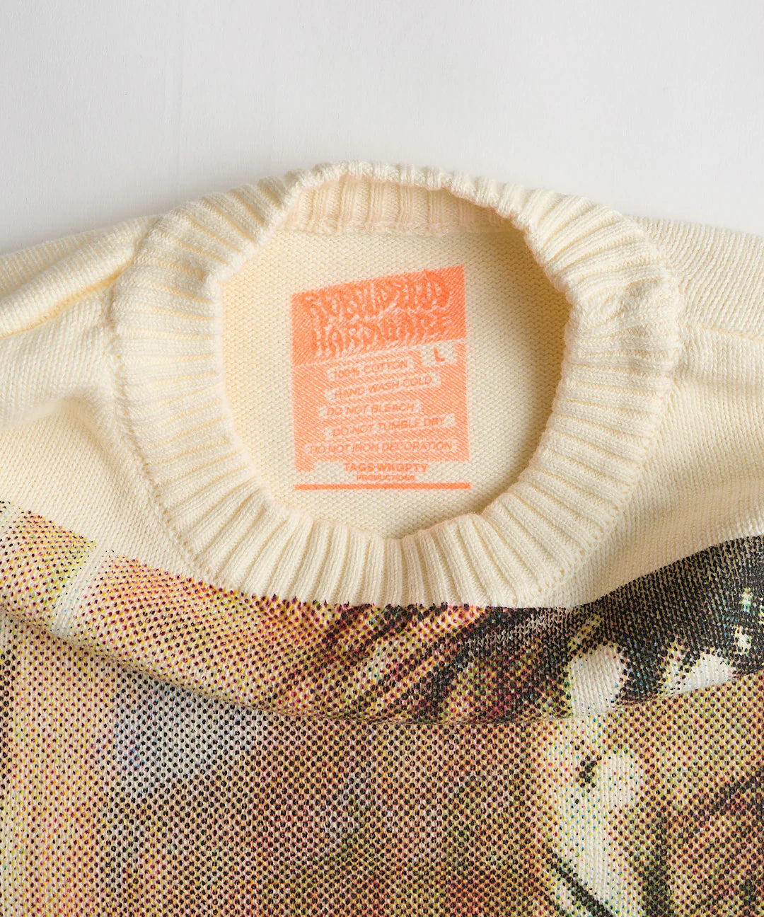 JEANNETTE LEE” SHOT BY SHIEILA ROCK COTTON KNIT SWEATER (IVORY)