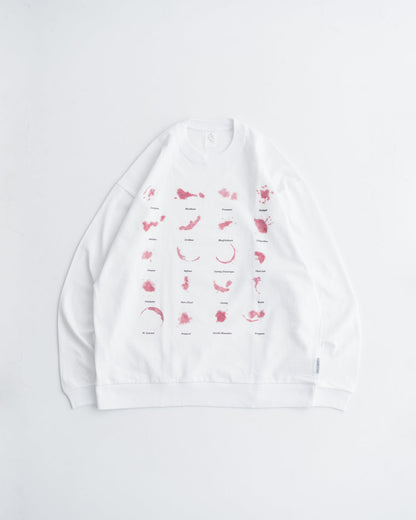 Wine Stain Sweatshirt Tee / Designed by SiT (WHITE)
