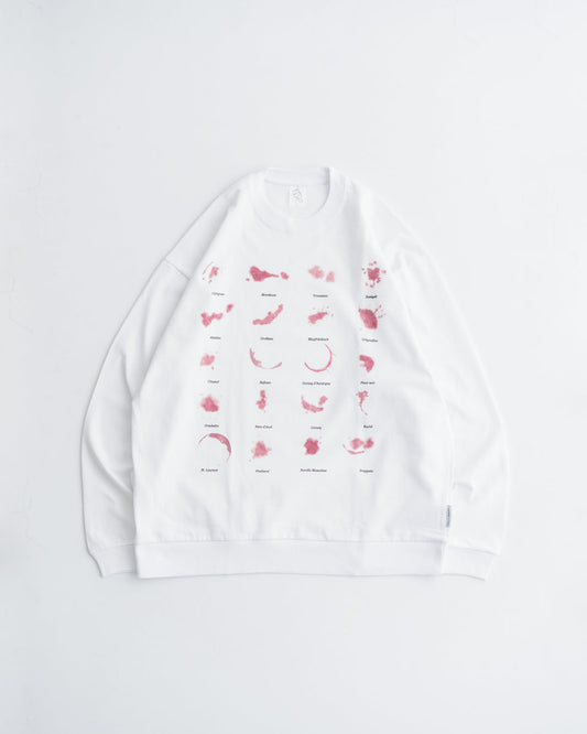 Wine Stain Sweatshirt Tee / Designed by SiT (WHITE)