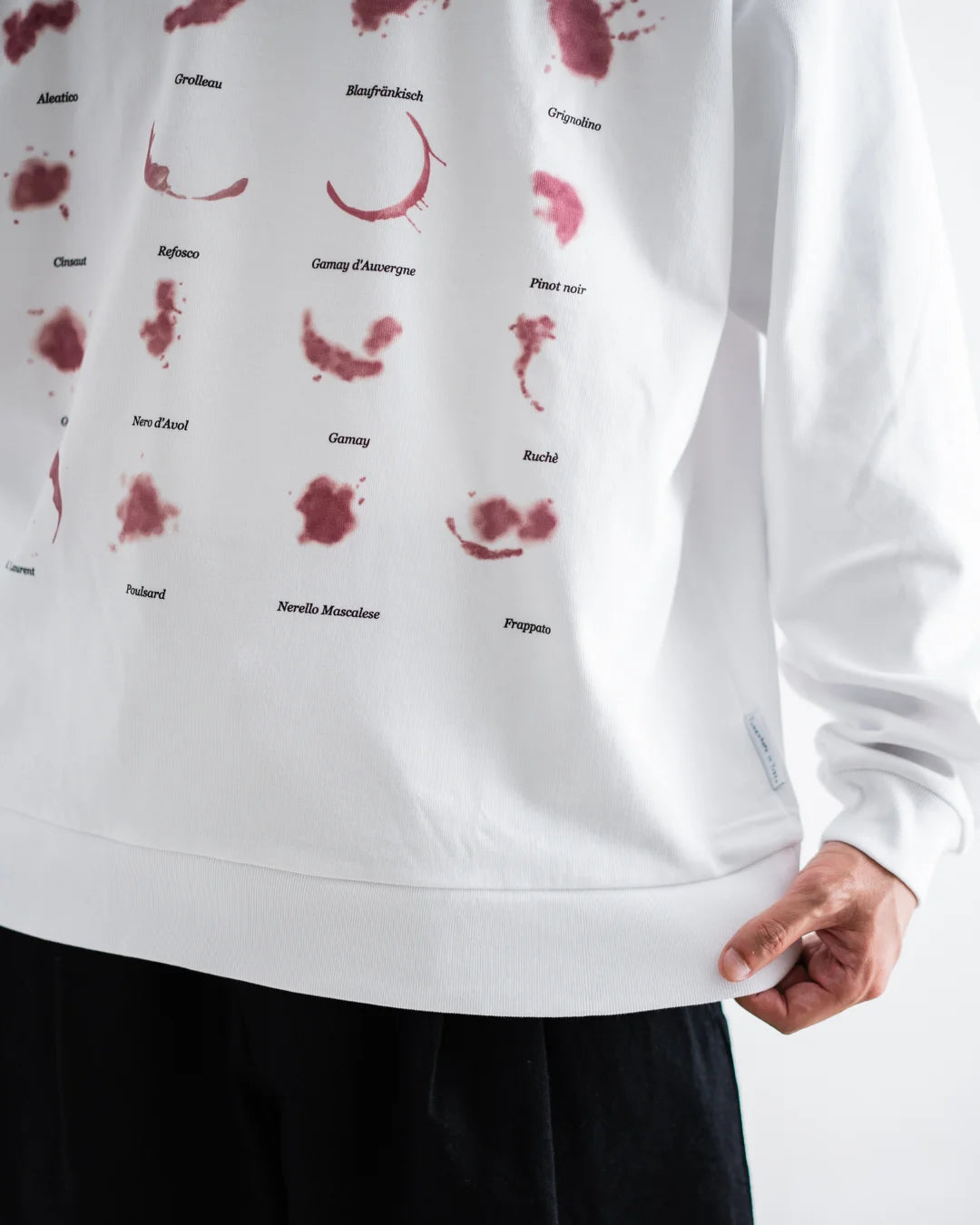 Wine Stain Sweatshirt Tee / Designed by SiT (WHITE)