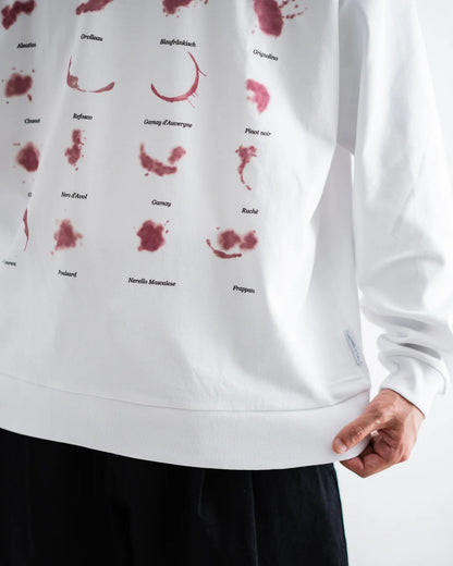 Wine Stain Sweatshirt Tee / Designed by SiT (WHITE)