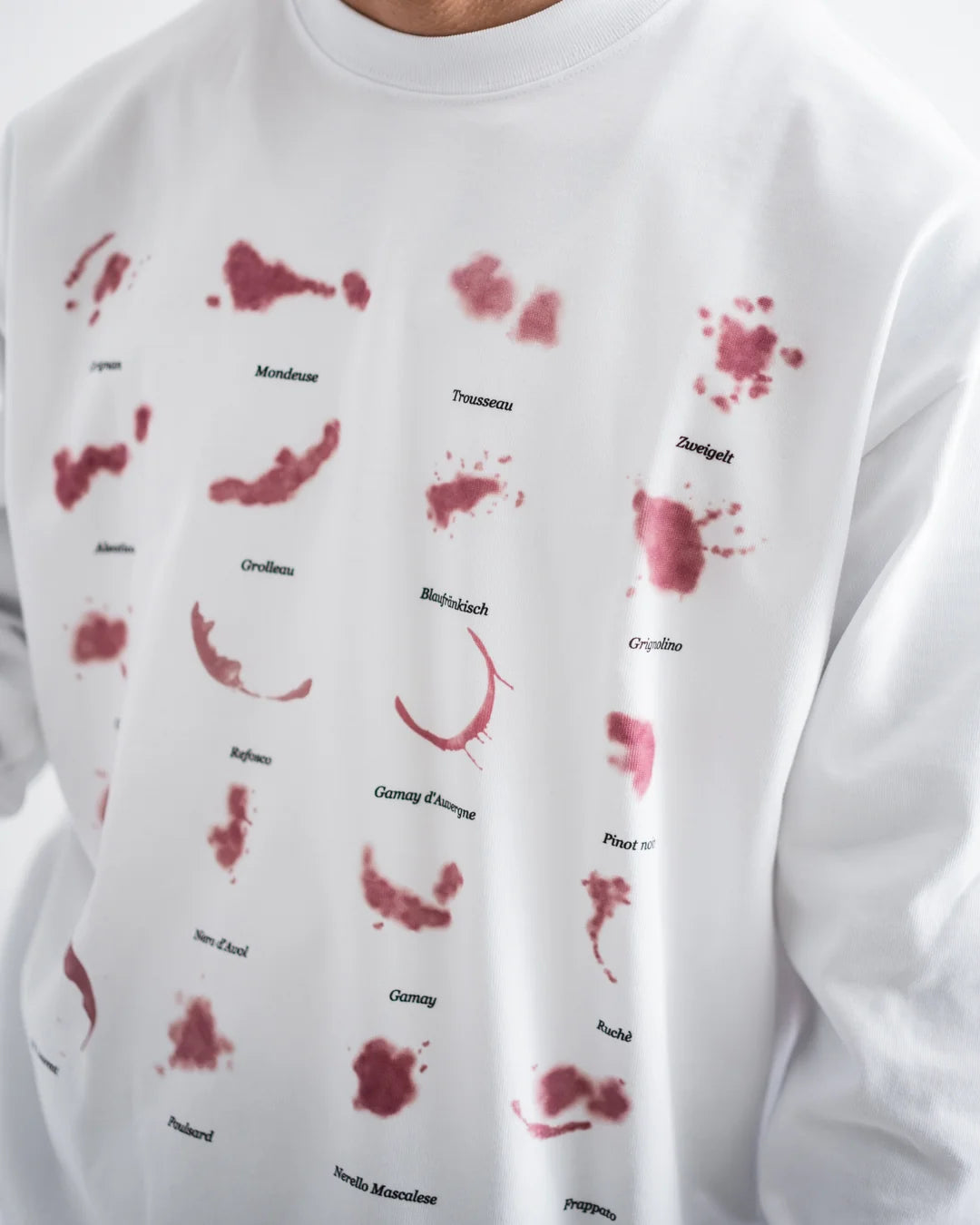 Wine Stain Sweatshirt Tee / Designed by SiT (WHITE)