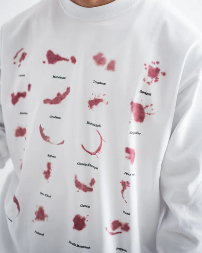 Wine Stain Sweatshirt Tee / Designed by SiT (WHITE)