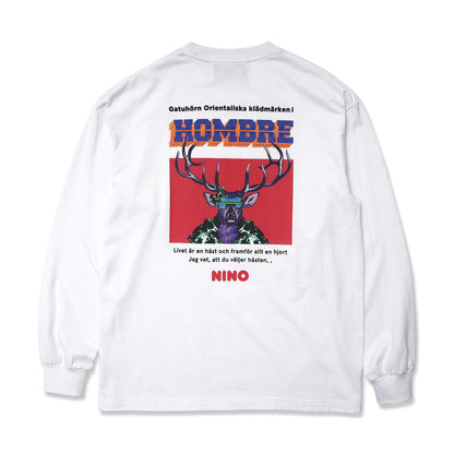 L/S PRINT TEE (3D LOGO) WHITE