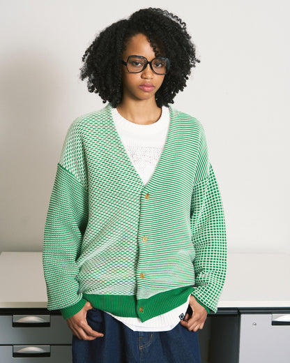 MULTI KNIT CARDIGAN (GREEN)
