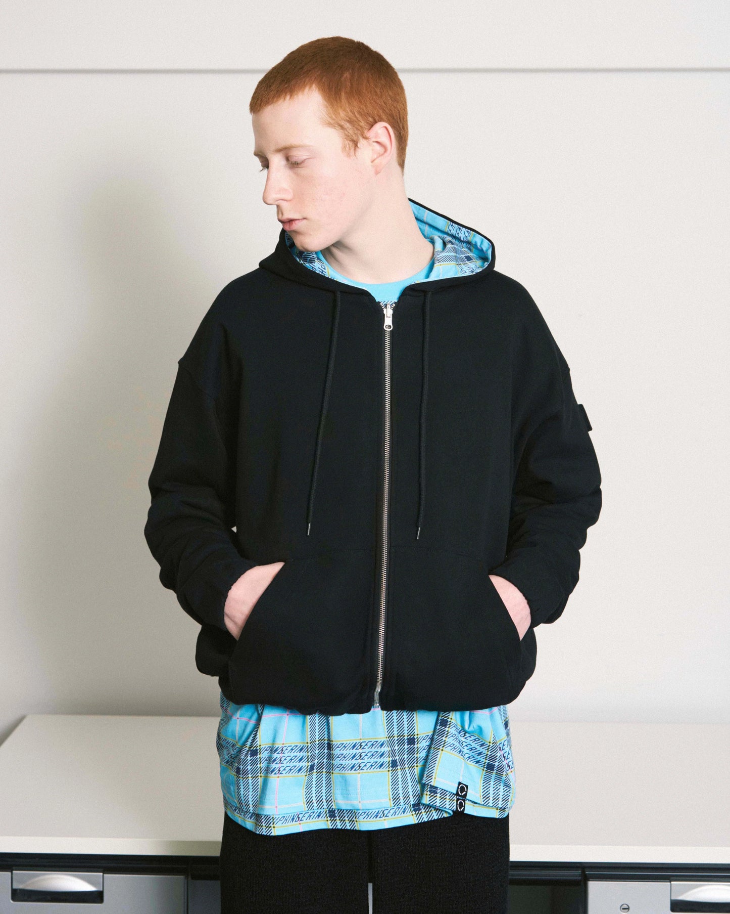 REVERSIBLE ZIP HOODIE ORIGINAL PLAID(BROWN)