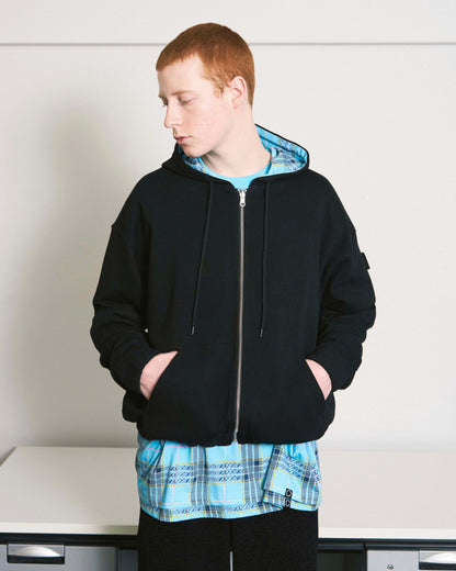 REVERSIBLE ZIP HOODIE ORIGINAL PLAID(BROWN)