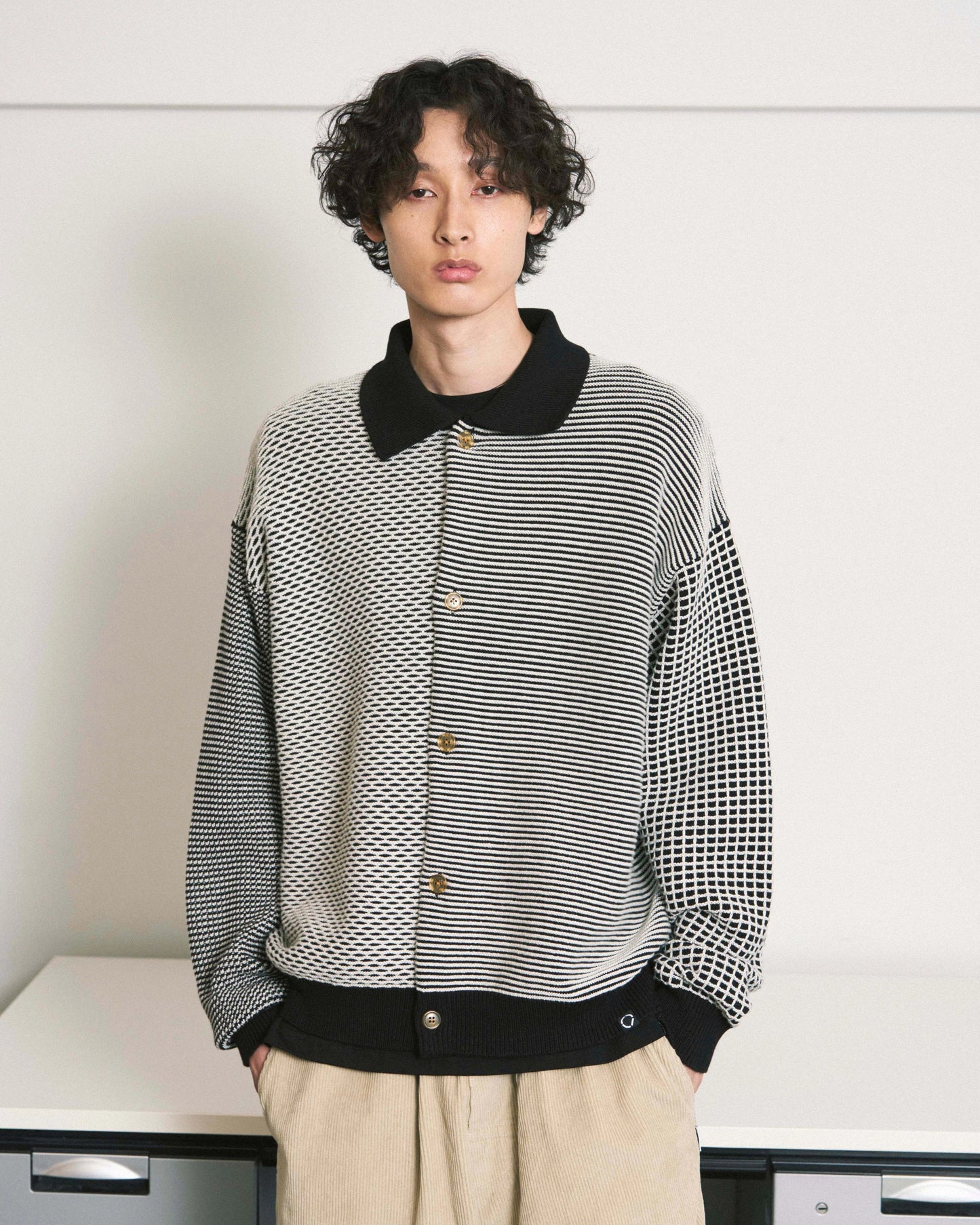 MULTI KNIT SHIRT JACKET (BLACK)