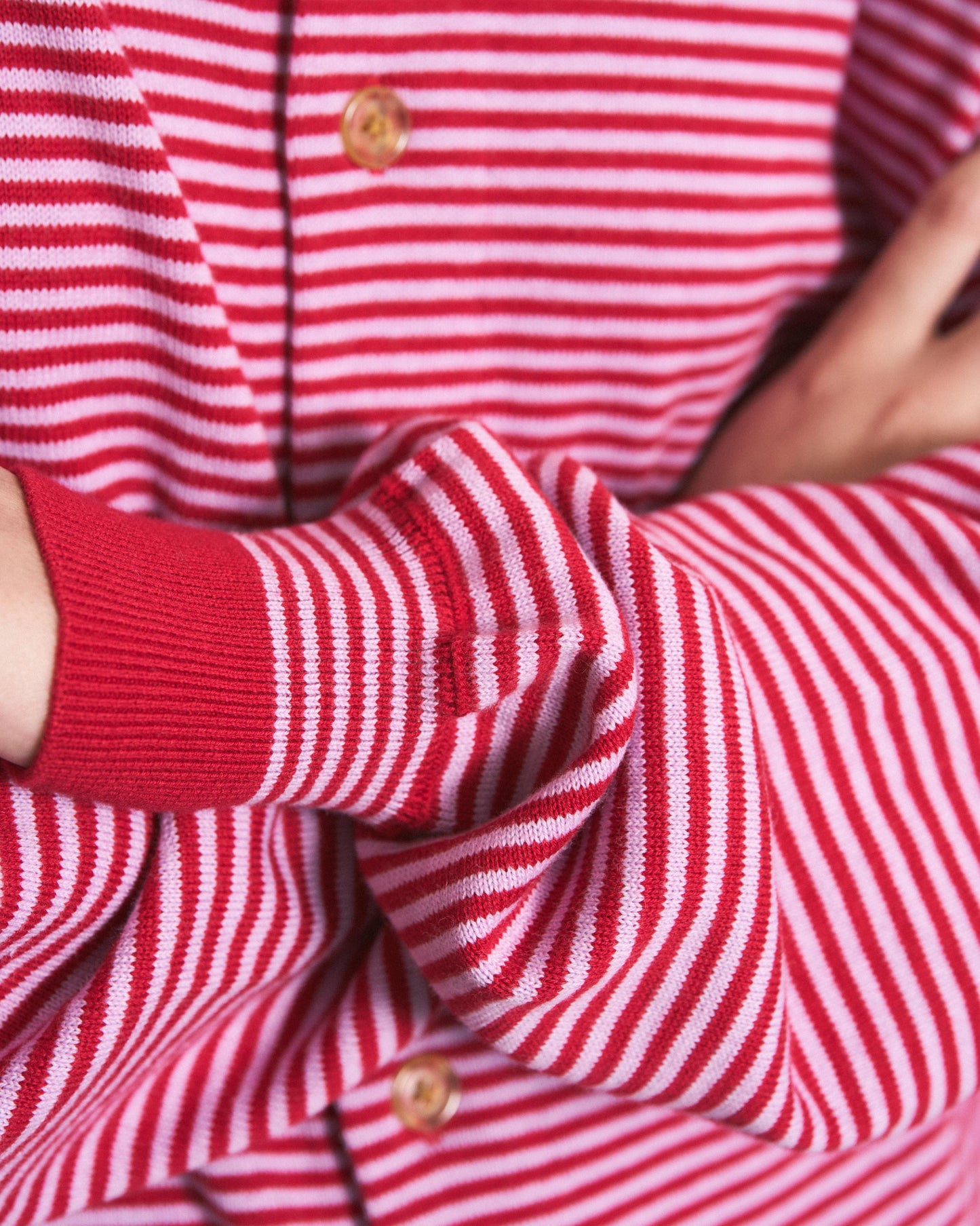 STRIPE KNIT SHIRT (RED)