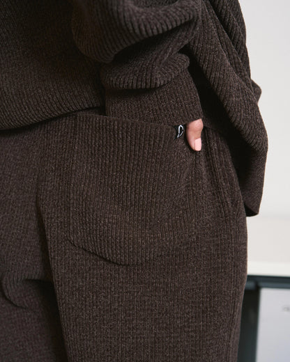 CORDY KNIT PANTS (BROWN)