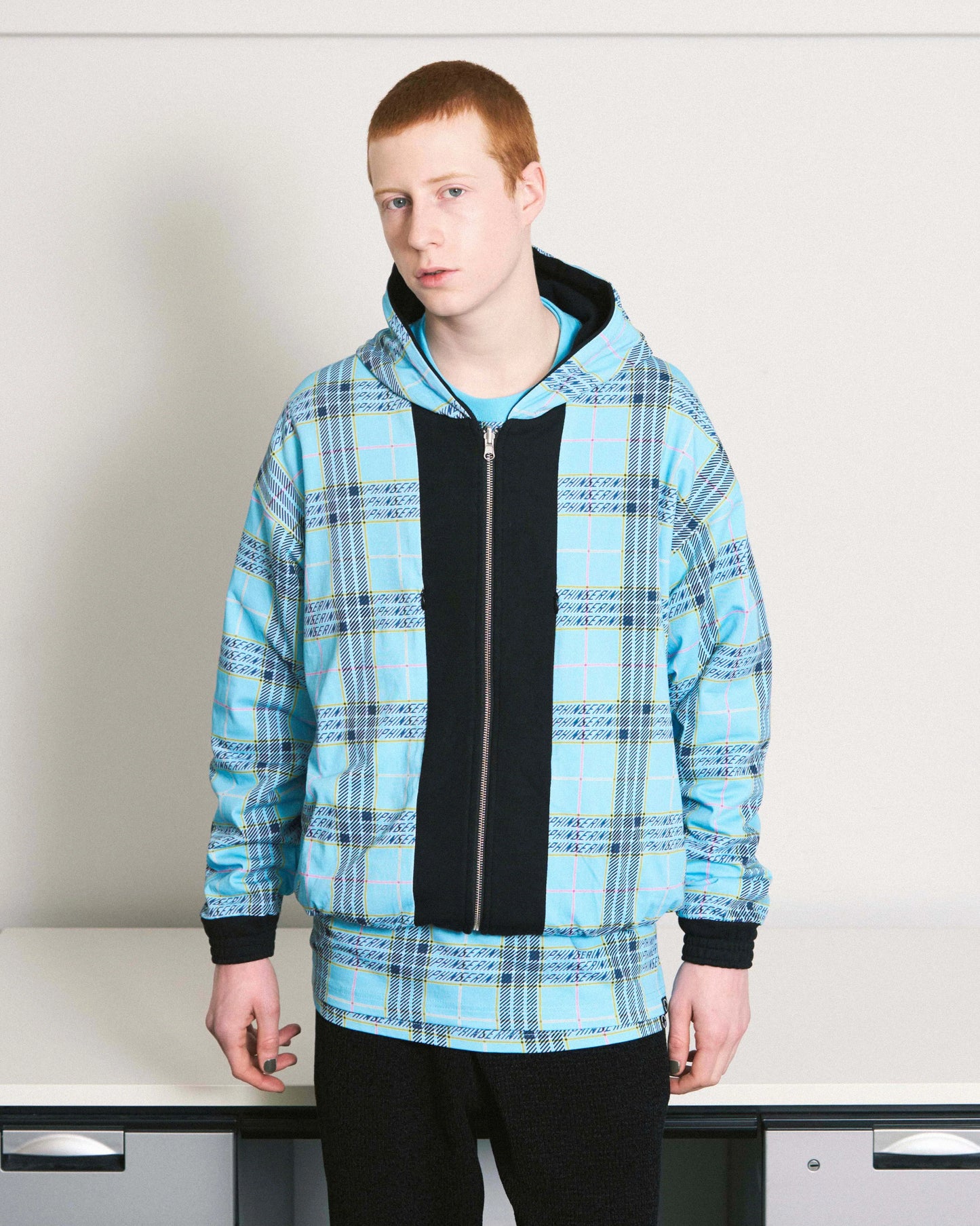 REVERSIBLE ZIP HOODIE ORIGINAL PLAID(BROWN)