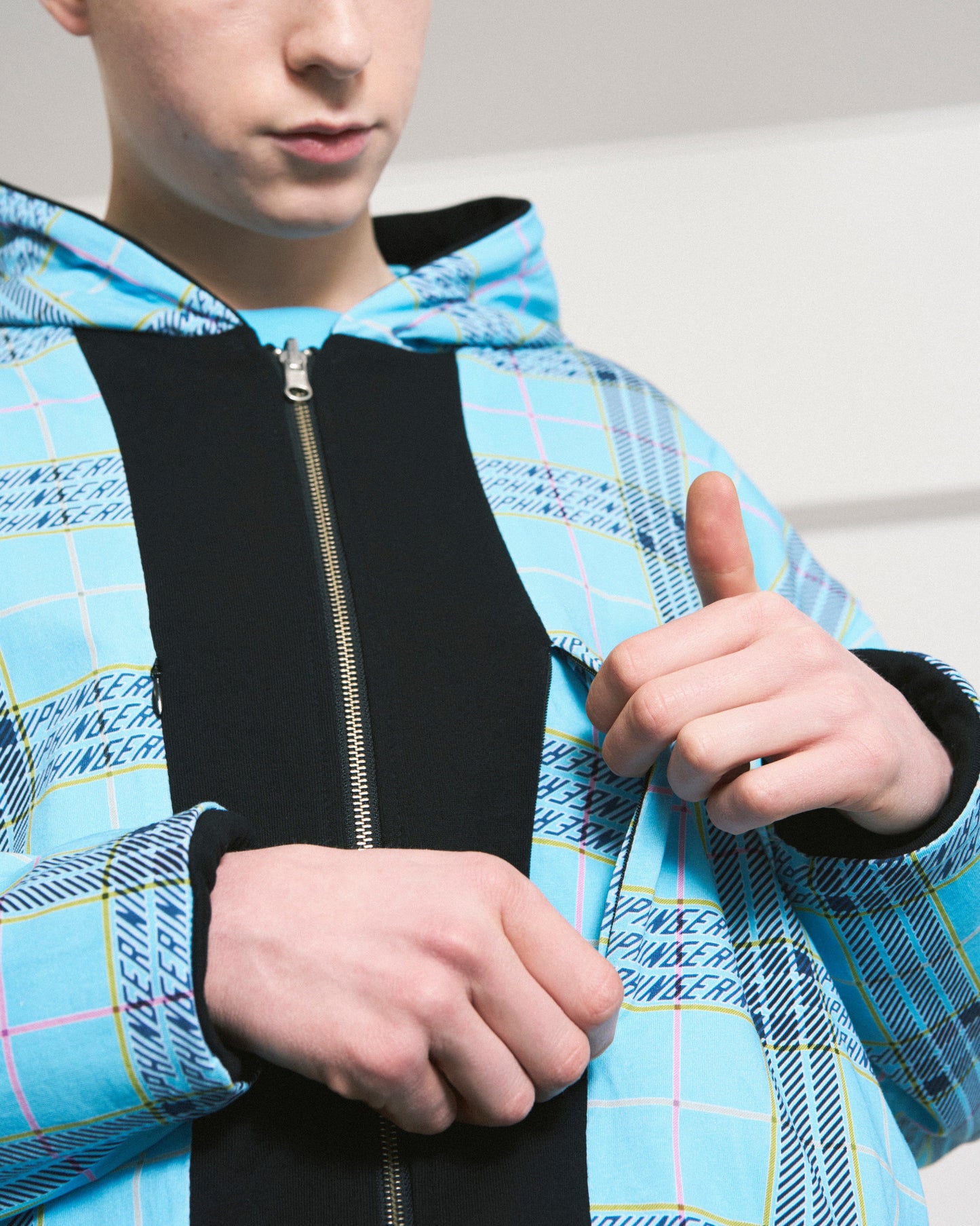 REVERSIBLE ZIP HOODIE ORIGINAL PLAID(BROWN)