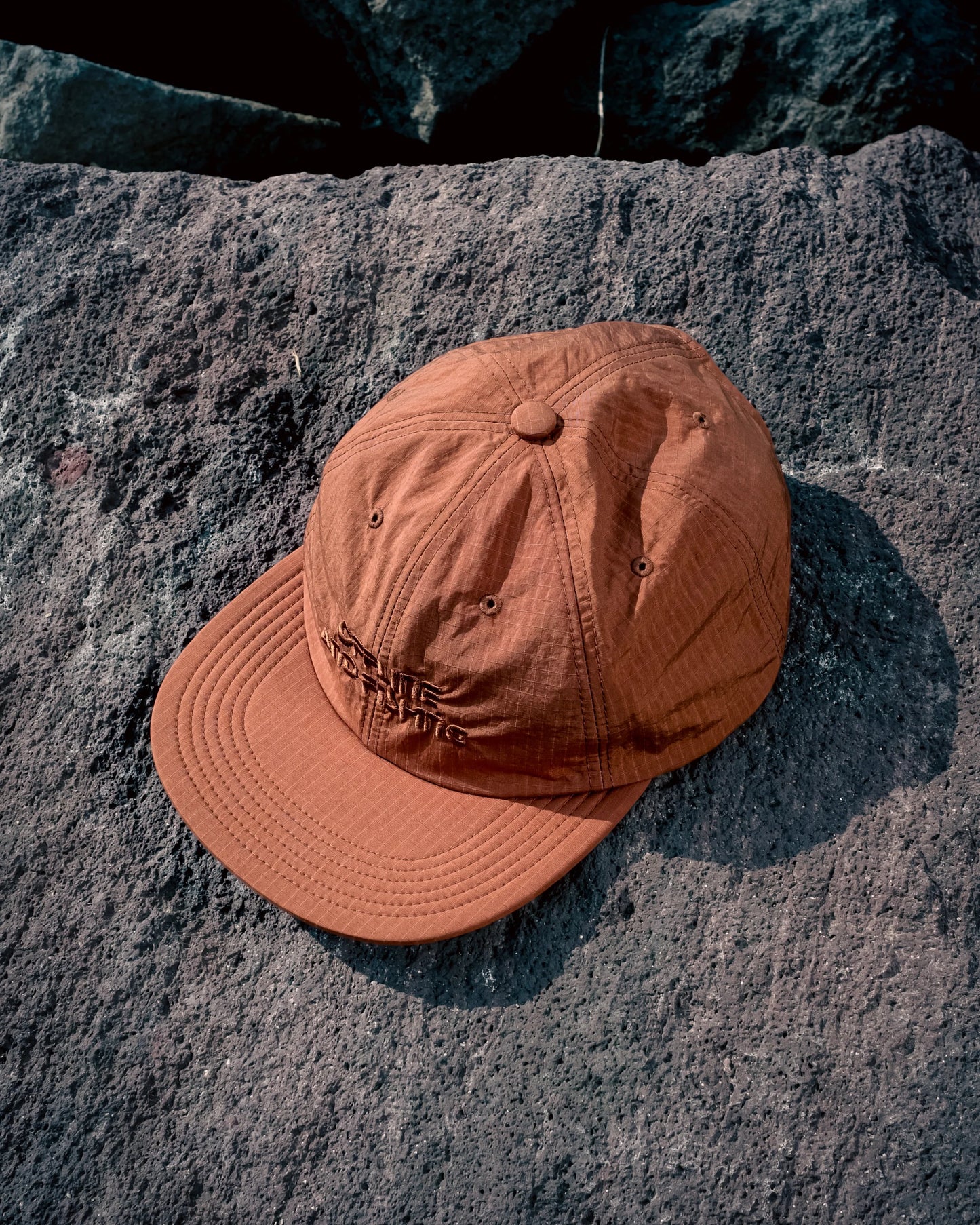 SOFT BRIM 6 PANEL CAP w/ CHIN STRAP (OFFLINE) ORANGE