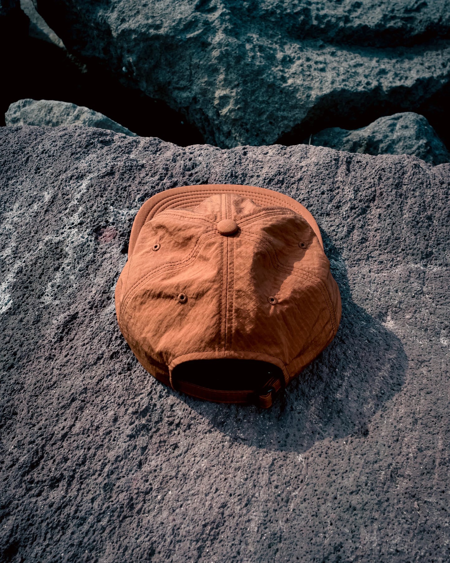 SOFT BRIM 6 PANEL CAP w/ CHIN STRAP (OFFLINE) ORANGE
