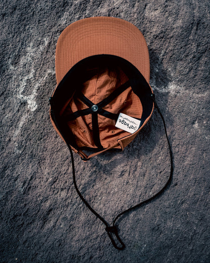 SOFT BRIM 6 PANEL CAP w/ CHIN STRAP (OFFLINE) ORANGE