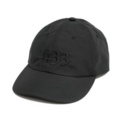 PRE CURVE BRIM 6 PANEL CAP (4:33) BLACK (BLACK EMB)