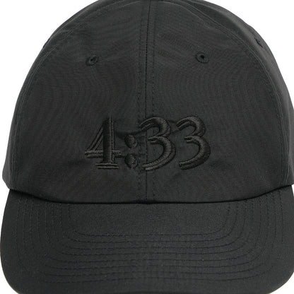 PRE CURVE BRIM 6 PANEL CAP (4:33) BLACK (BLACK EMB)