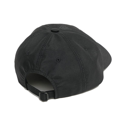 PRE CURVE BRIM 6 PANEL CAP (4:33) BLACK (WHITE EMB)