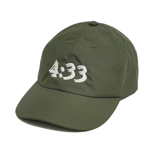 PRE CURVE BRIM 6 PANEL CAP (4:33) OLIVE (WHITE EMB)