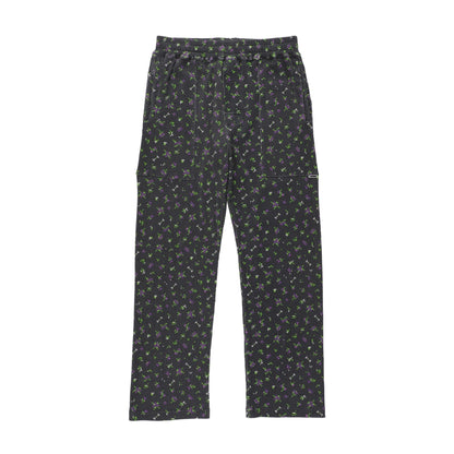 FLOWER WAFFLE PANTS (BLACK)