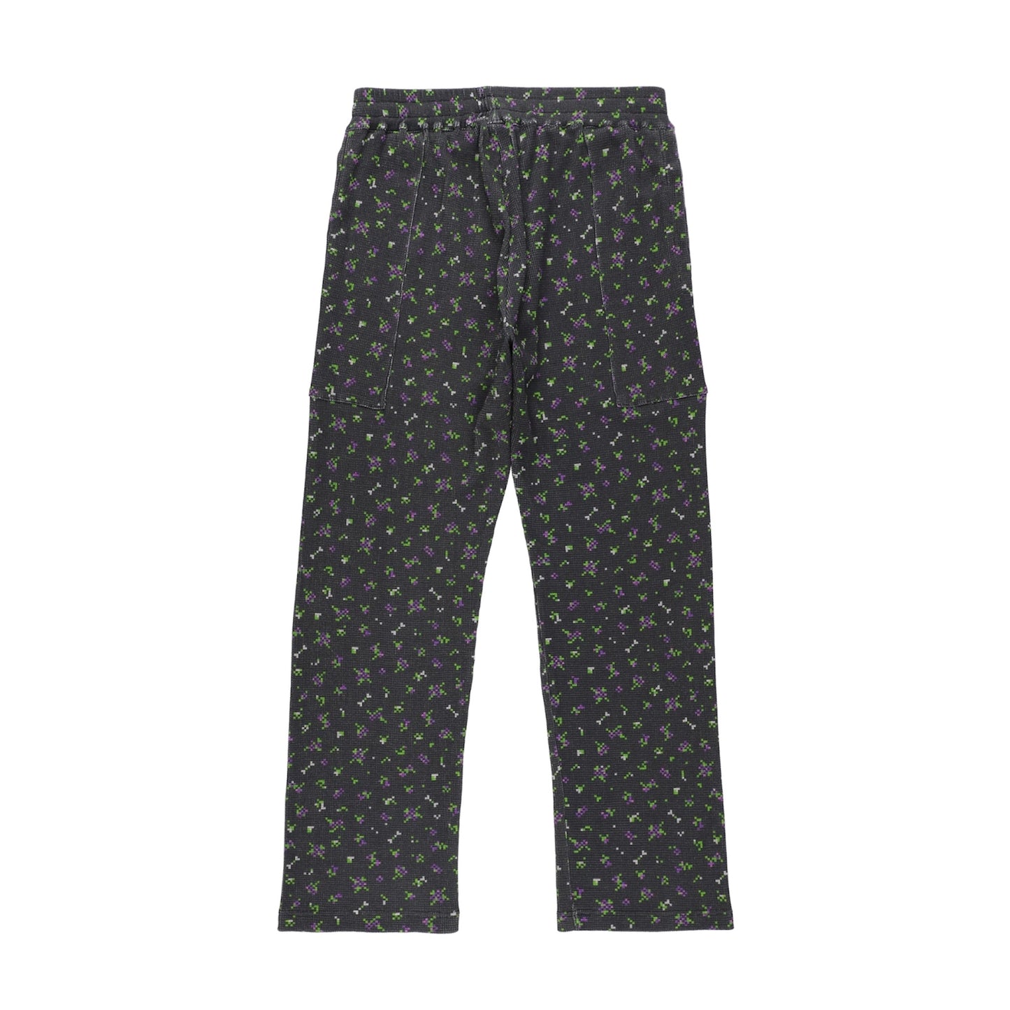 FLOWER WAFFLE PANTS (BLACK)