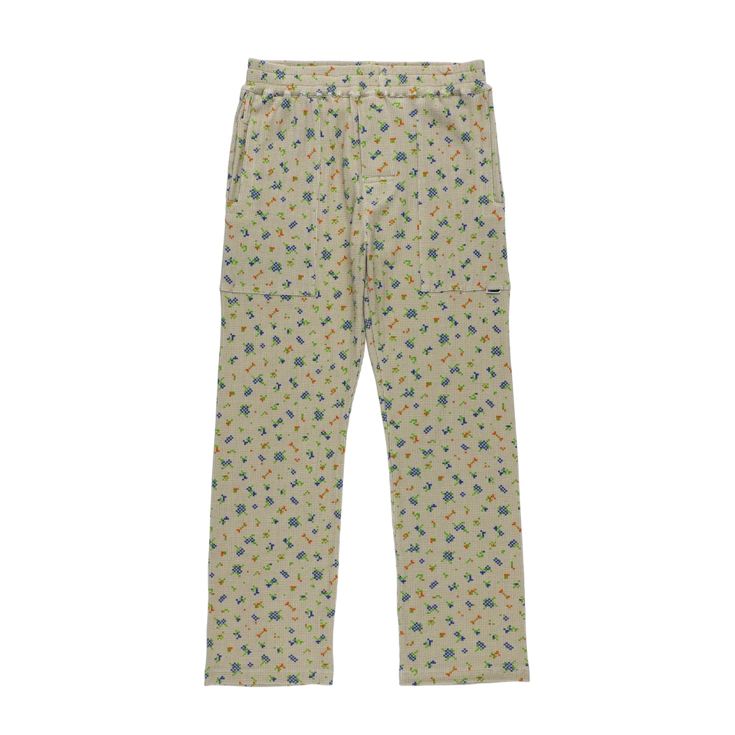 FLOWER WAFFLE PANTS (BEIGE)