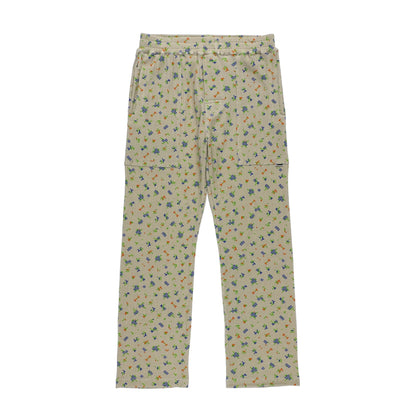FLOWER WAFFLE PANTS (BEIGE)