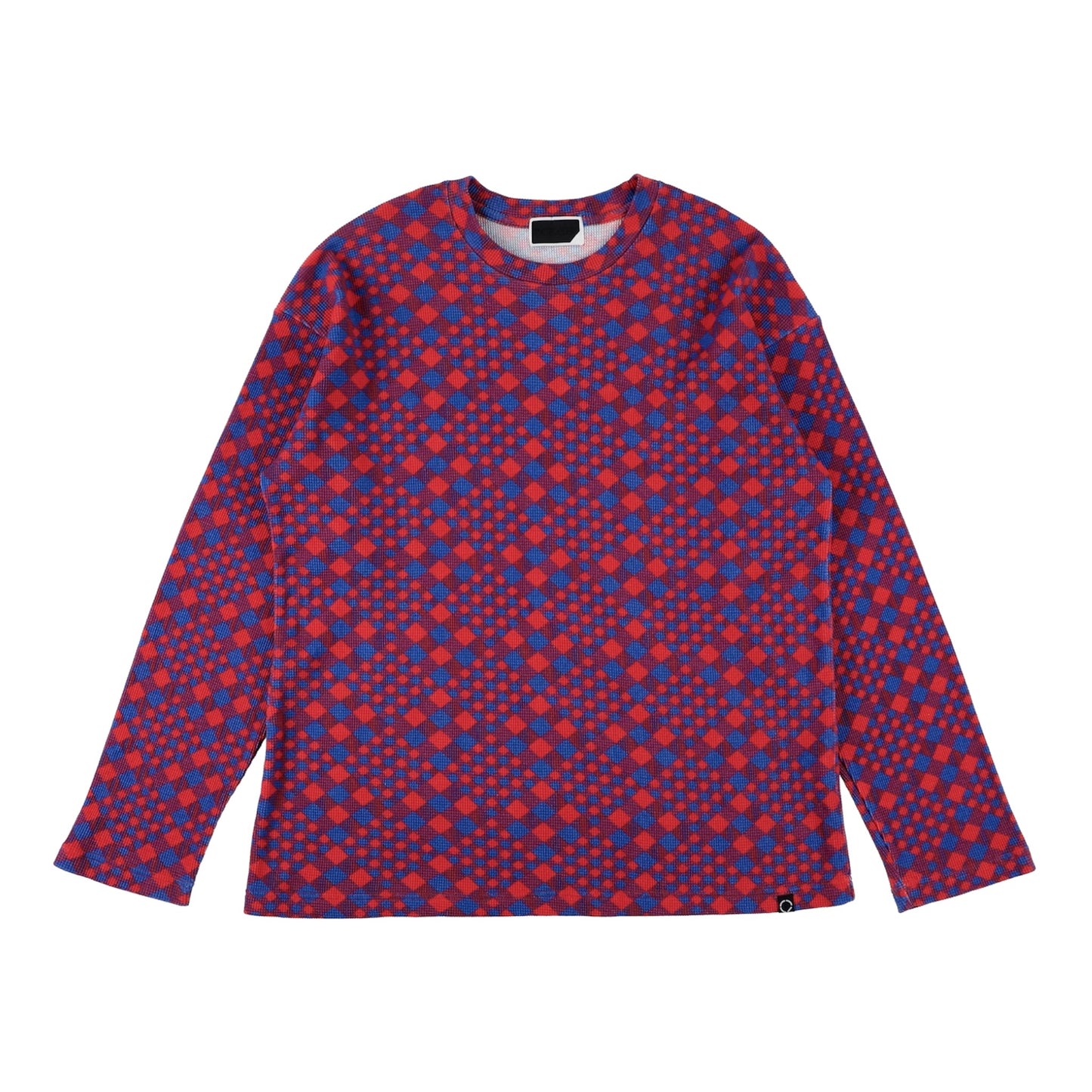 GINGHAM L/S WAFFLE THERMAL (RED BLUE)