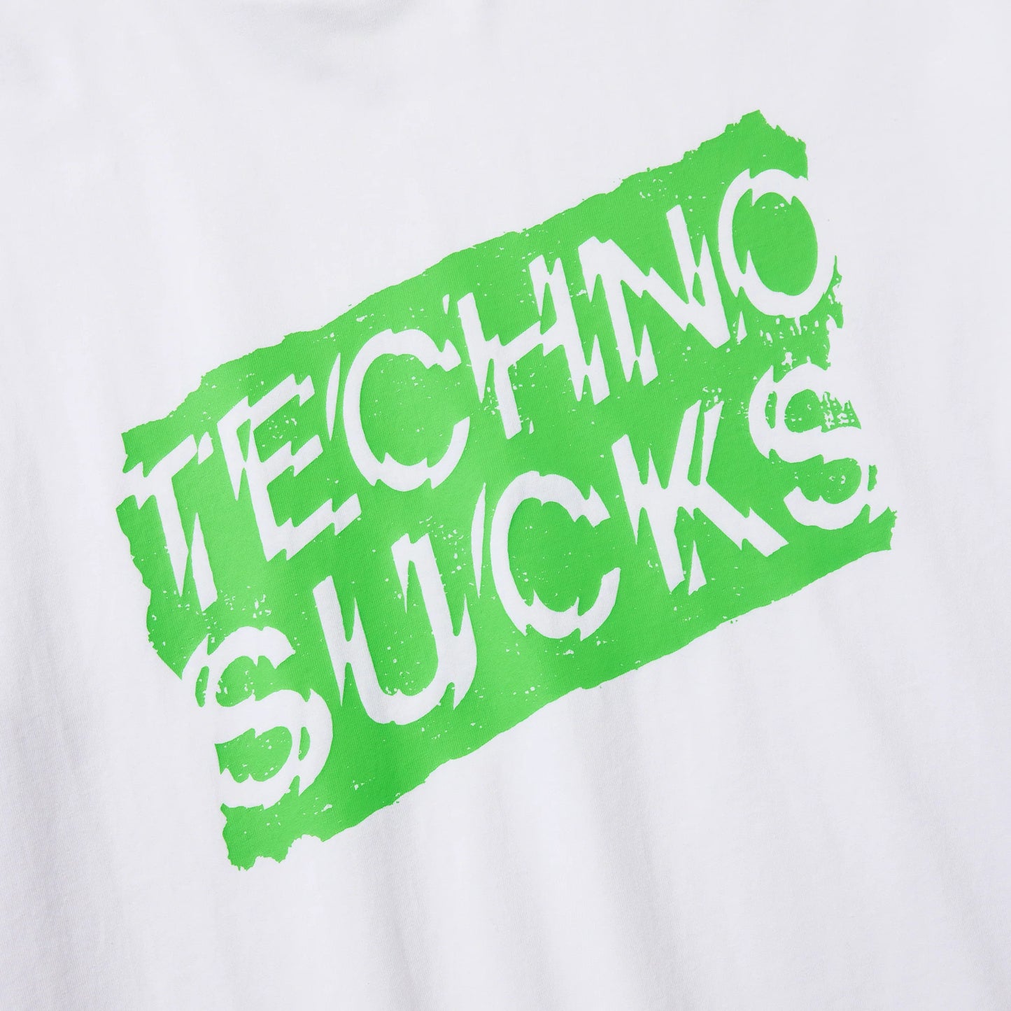 Techno Sucks Short Sleeve Tee (WHITE)