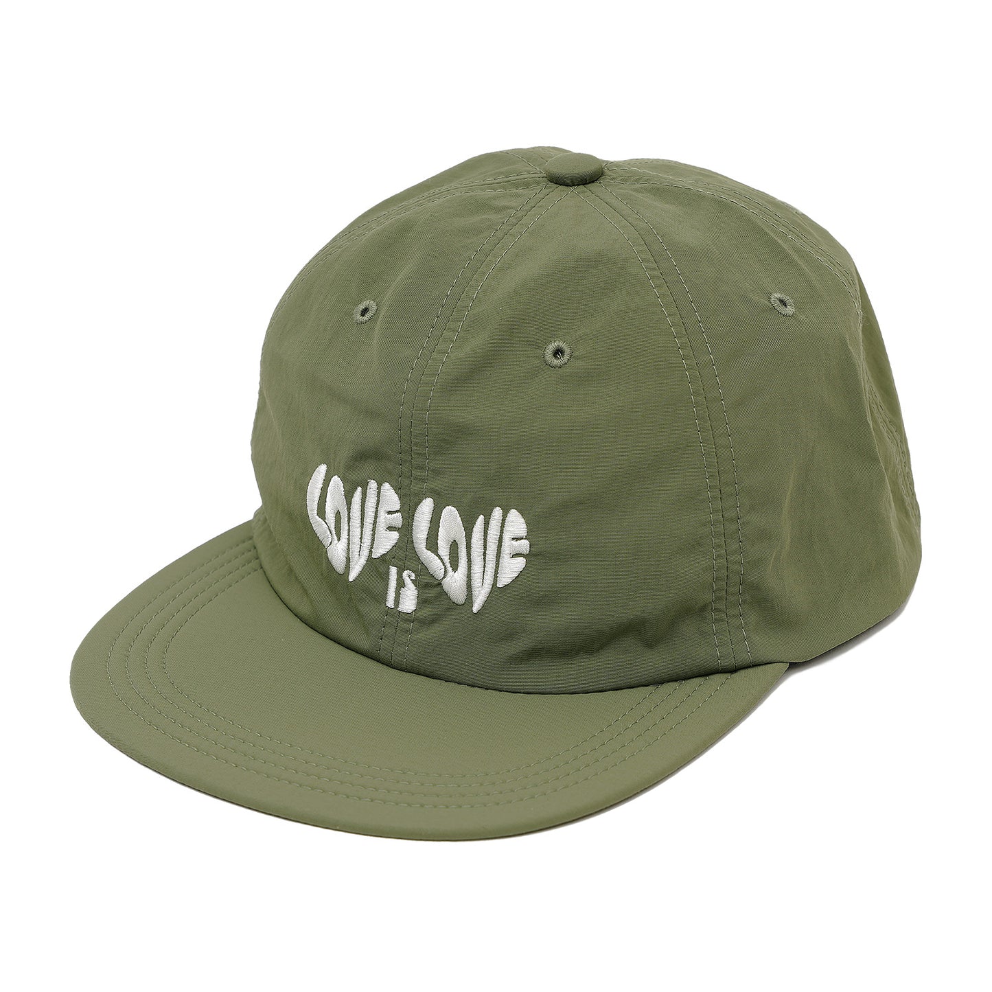 SOFT BRIM 6 PANEL CAP (LOVE) OLIVE