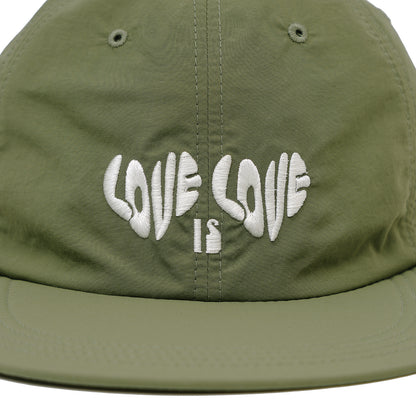 SOFT BRIM 6 PANEL CAP (LOVE) OLIVE