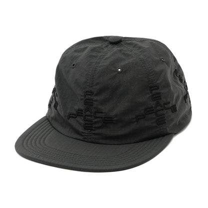 SOFT BRIM 6 PANEL CAP (MORE PEACE) DARK GREY (BLACK EMB)