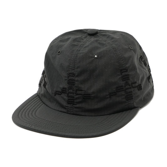 SOFT BRIM 6 PANEL CAP (MORE PEACE) DARK GREY (BLACK EMB)