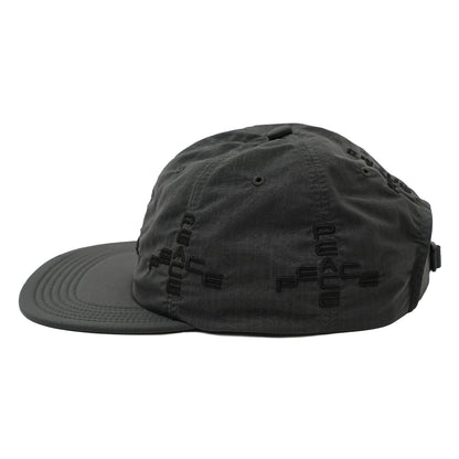 SOFT BRIM 6 PANEL CAP (MORE PEACE) DARK GREY (BLACK EMB)