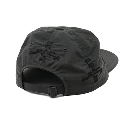SOFT BRIM 6 PANEL CAP (MORE PEACE) DARK GREY (BLACK EMB)